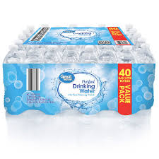 Great Value Purified Drinking Water, Full Pallet, 16.9 oz Plastic Bottles Case of 40 Bottles (48 Cases)