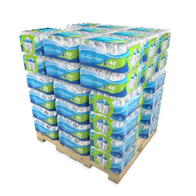 Members Mark Purified Water, Full Pallet, 16.9 oz Plastic Bottles Case of 40 Bottles (48 Cases)