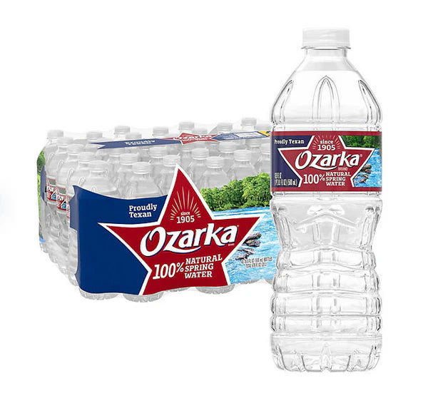 Ozarka Pallet Natural Spring Water, Full Pallet, 16.9 oz Plastic Bottles Case of 40 Bottles (48 Cases)