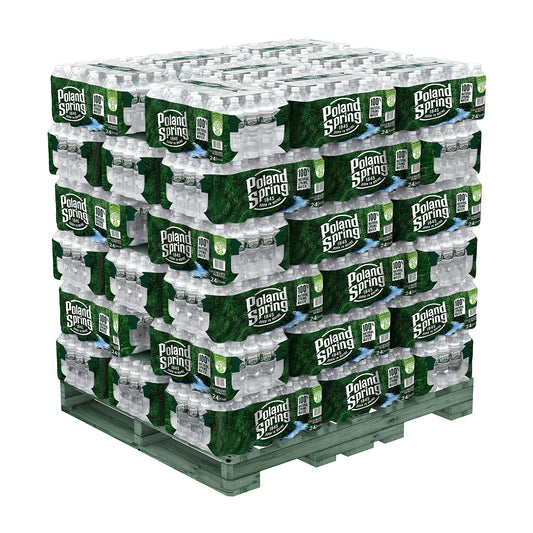 Poland Spring Natural Spring Water, Full Pallet, 16.9 oz Plastic Bottles Case of 40 Bottles (48 Cases)